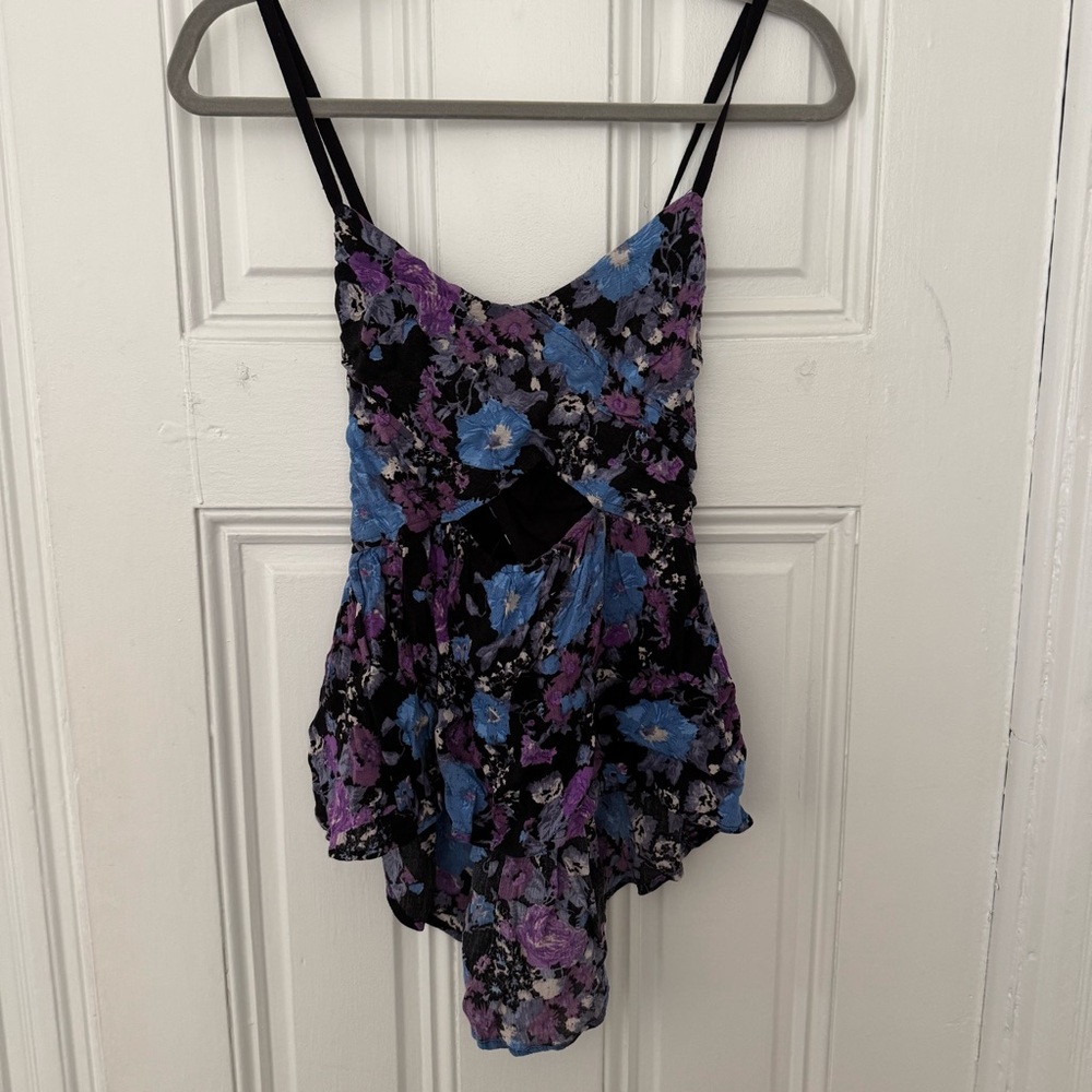 Free People Floral Print Tank Size Small